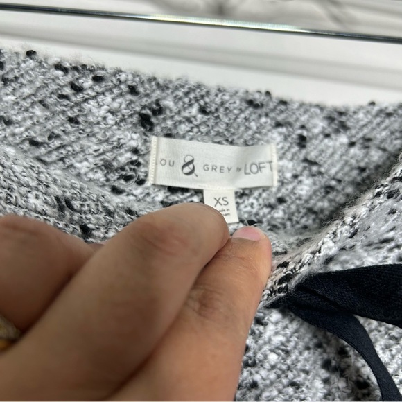 Lou & Grey Black and Gray Mini Pencil Skirt with Tie Front - Picture 3 of 7